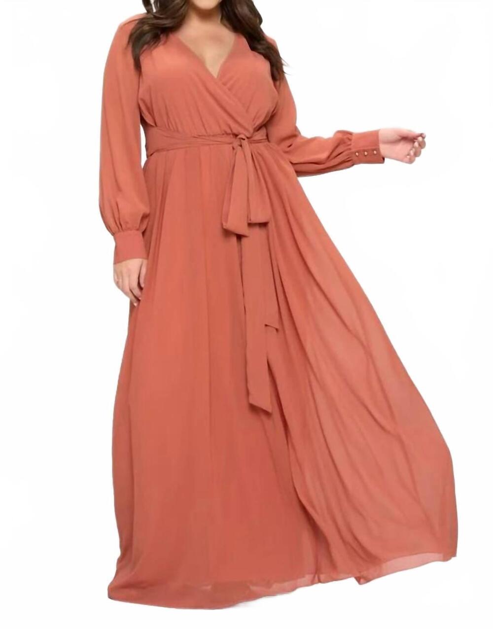NEW RICARICA magnolia maxi dress curvy in terracota